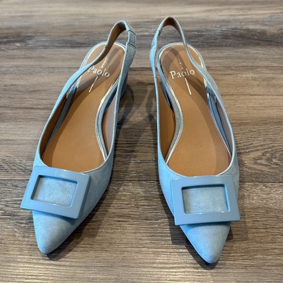 Paolo Shoes - Elegant Blue Slingback Heels